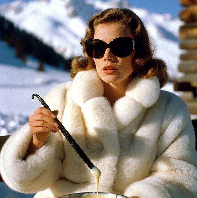 Bûche de Noël vanille/chocolat blanc caramélisé