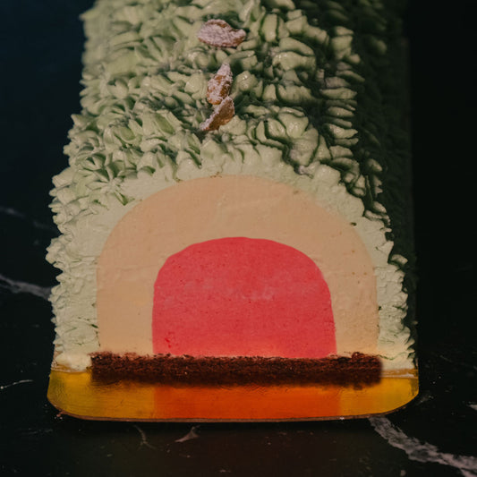 Bûche de Noël pistache/fraise