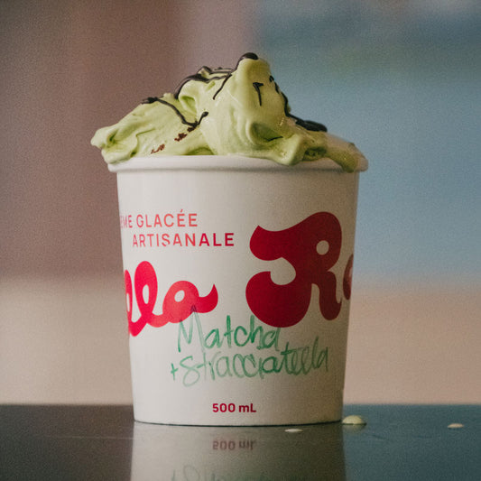 Matcha + stracciatella de chocolat